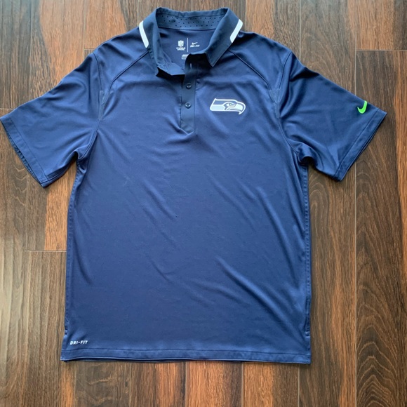 Nike Dri-Fit Seattle Seahawks navy polo men’s LG. - Picture 1 of 7